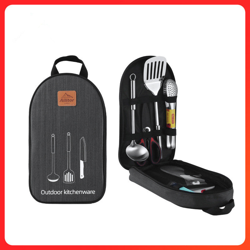 Outdoor Picnic Storage Bag with BBQ Cooking Set – Portable Camping & Grilling Kit