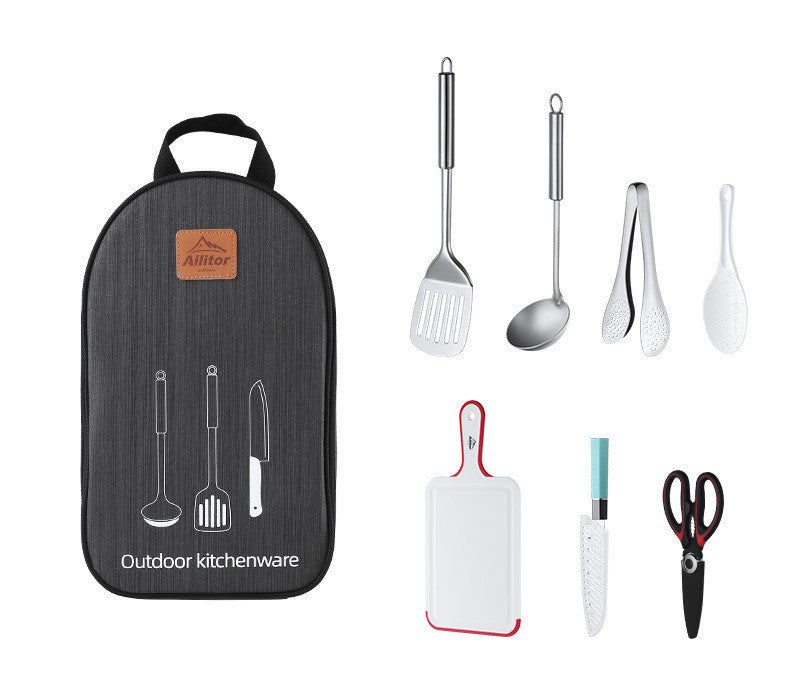 Outdoor Picnic Storage Bag with BBQ Cooking Set – Portable Camping & Grilling Kit