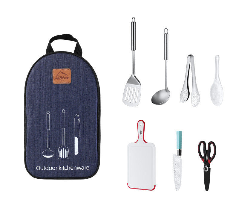 Outdoor Picnic Storage Bag with BBQ Cooking Set – Portable Camping & Grilling Kit